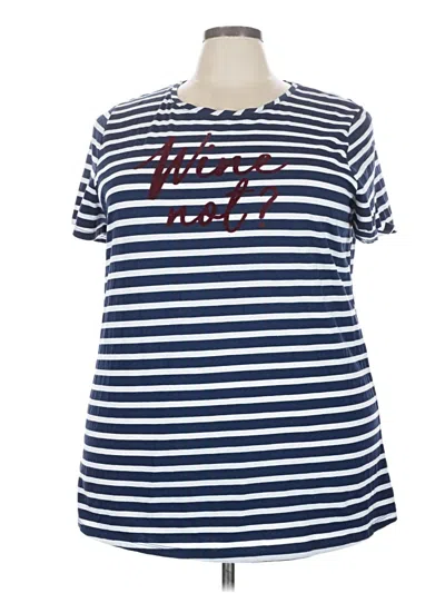 Pre-owned Lane Bryant Short Sleeve Top Blue Crew Neck Tops