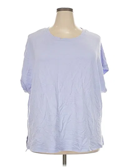 Pre-owned Lane Bryant Short Sleeve Top Blue Crew Neck Tops