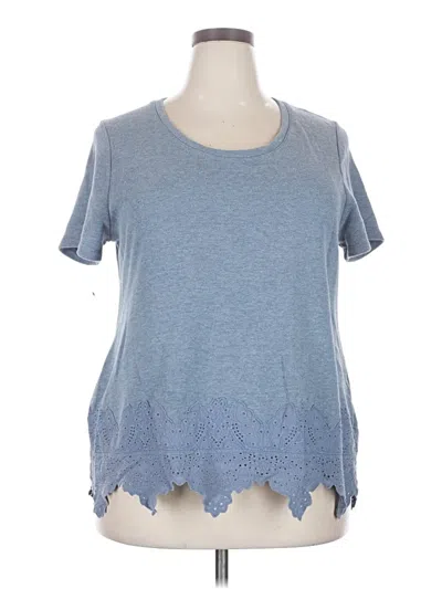 Pre-owned Lane Bryant Short Sleeve Top Blue Scoop Neck Tops