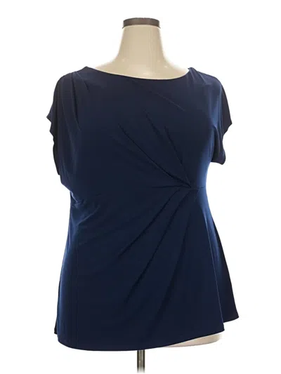 Pre-owned Lane Bryant Short Sleeve Top Blue Scoop Neck Tops