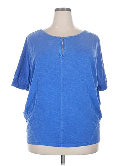 Pre-owned Lane Bryant Short Sleeve Top Blue Scoop Neck Tops
