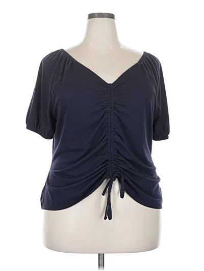 Pre-owned Lane Bryant Short Sleeve Top Blue Sweetheart Neckline Tops
