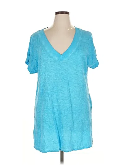 Pre-owned Lane Bryant Short Sleeve Top Blue V Neck Tops