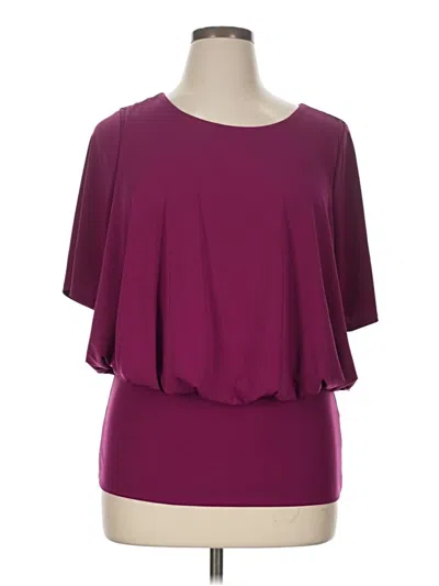 Pre-owned Lane Bryant Short Sleeve Top Burgundy Cold Shoulder Neckline Tops