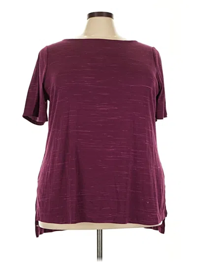 Pre-owned Lane Bryant Short Sleeve Top Burgundy Scoop Neck Tops
