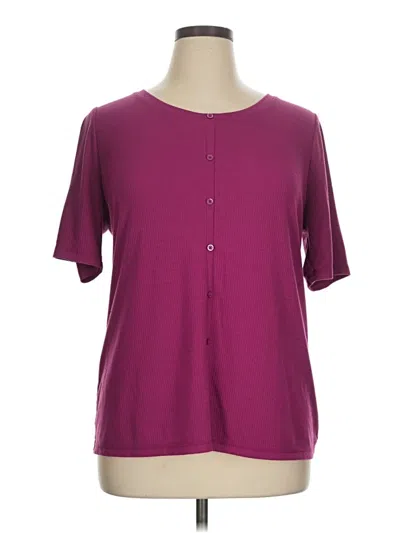 Pre-owned Lane Bryant Short Sleeve Top Burgundy Scoop Neck Tops