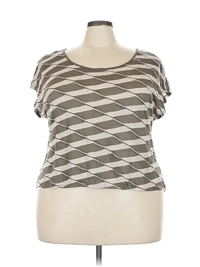 Pre-owned Lane Bryant Short Sleeve Top Gray Scoop Neck Tops