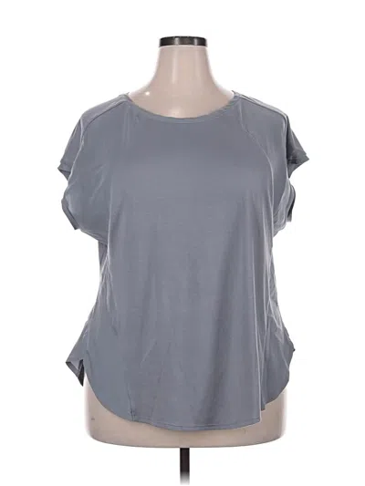 Pre-owned Lane Bryant Short Sleeve Top Gray Scoop Neck Tops