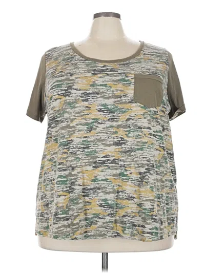 Pre-owned Lane Bryant Short Sleeve Top Gray Scoop Neck Tops