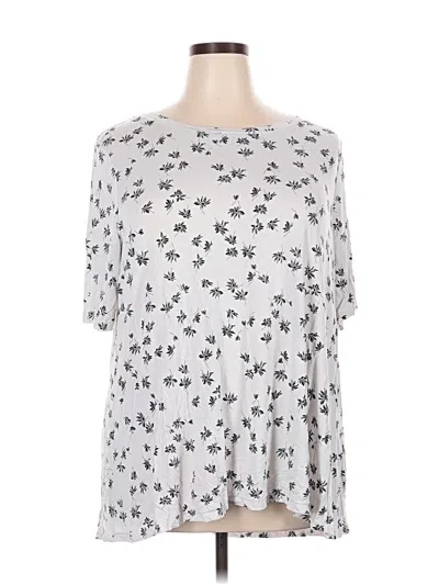 Pre-owned Lane Bryant Short Sleeve Top Gray Square Neckline Tops