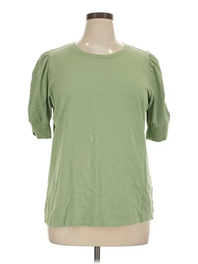 Pre-owned Lane Bryant Short Sleeve Top Green Crew Neck Tops