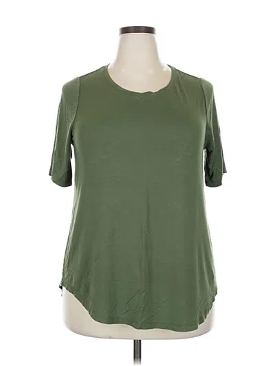 Pre-owned Lane Bryant Short Sleeve Top Green Scoop Neck Tops