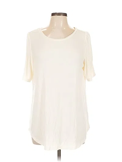 Pre-owned Lane Bryant Short Sleeve Top Ivory Cold Shoulder Neckline Tops In White