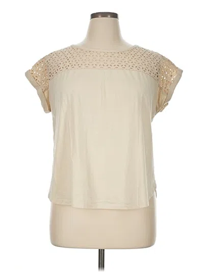 Pre-owned Lane Bryant Short Sleeve Top Ivory Cowl Neck Tops In White