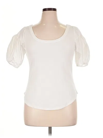 Pre-owned Lane Bryant Short Sleeve Top Ivory Sweetheart Neckline Tops