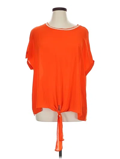 Pre-owned Lane Bryant Short Sleeve Top Orange Keyhole Neckline Tops