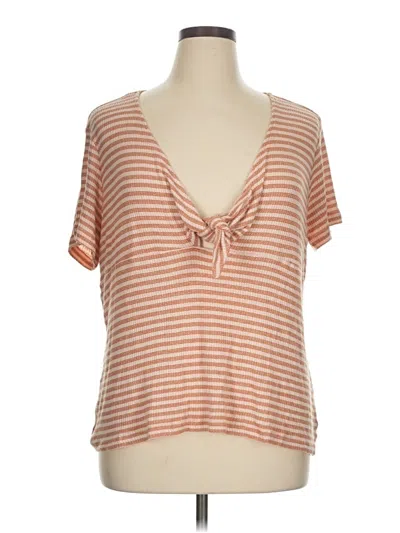 Pre-owned Lane Bryant Short Sleeve Top Orange V Neck Tops