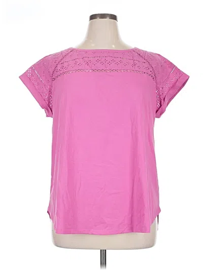 Lane Bryant Short Sleeve Top Pink Keyhole Neckline Tops