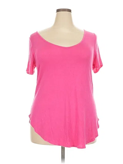 Pre-owned Lane Bryant Short Sleeve Top Pink Scoop Neck Tops