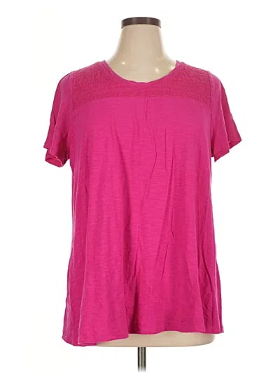 Pre-owned Lane Bryant Short Sleeve Top Pink Scoop Neck Tops