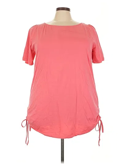 Pre-owned Lane Bryant Short Sleeve Top Pink Scoop Neck Tops
