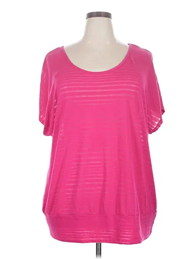 Pre-owned Lane Bryant Short Sleeve Top Pink Scoop Neck Tops