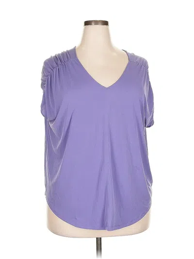 Pre-owned Lane Bryant Short Sleeve Top Purple V Neck Tops