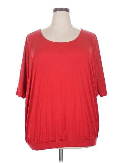 Pre-owned Lane Bryant Short Sleeve Top Red Scoop Neck Tops