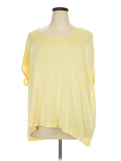Pre-owned Lane Bryant Short Sleeve Top Yellow Cold Shoulder Neckline Tops