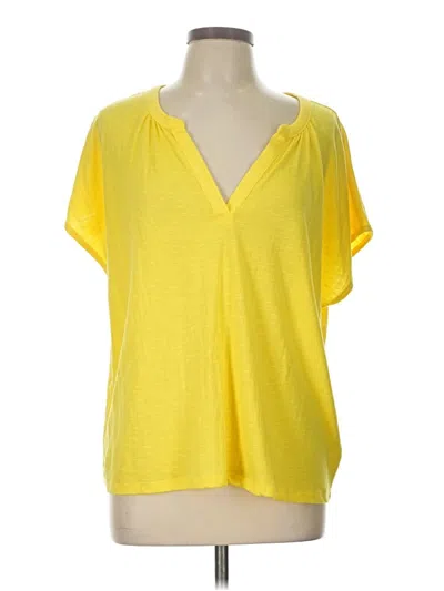 Pre-owned Lane Bryant Short Sleeve Top Yellow V Neck Tops