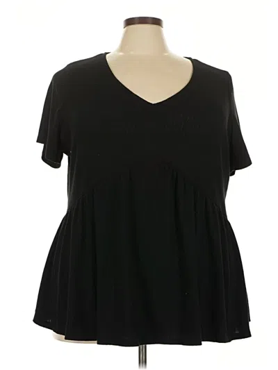 Pre-owned Lane Bryant Short Sleeve T-shirt In Black