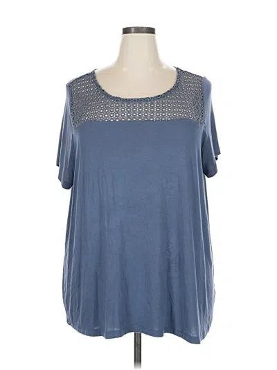 Pre-owned Lane Bryant Short Sleeve T-shirt In Blue