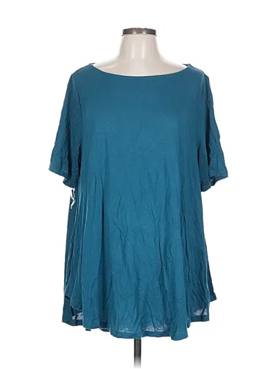 Pre-owned Lane Bryant Short Sleeve T-shirt In Blue