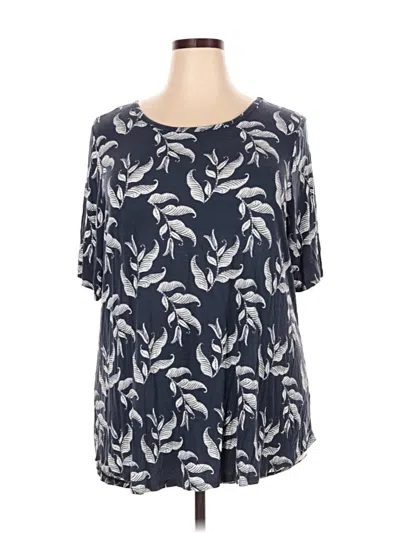 Pre-owned Lane Bryant Short Sleeve T-shirt In Blue