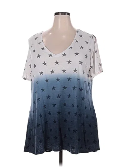 Pre-owned Lane Bryant Short Sleeve T-shirt In Blue