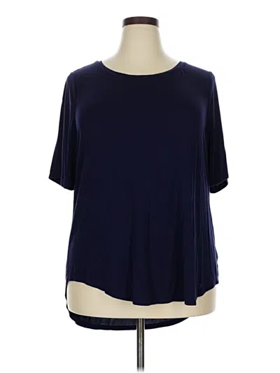 Pre-owned Lane Bryant Short Sleeve T-shirt In Blue