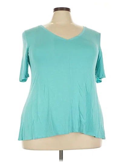 Pre-owned Lane Bryant Short Sleeve T-shirt In Blue
