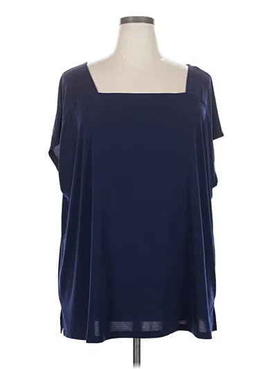 Pre-owned Lane Bryant Short Sleeve T-shirt In Blue