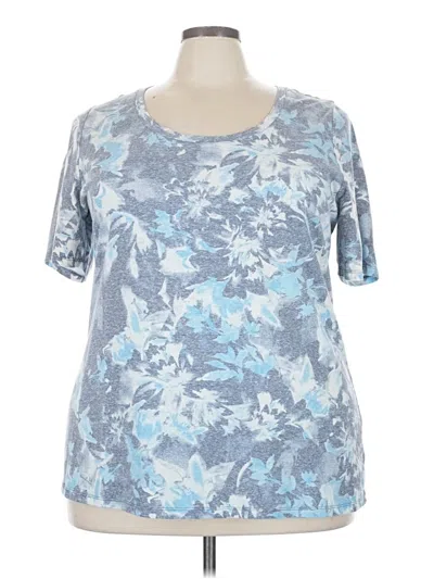 Pre-owned Lane Bryant Short Sleeve T-shirt In Blue