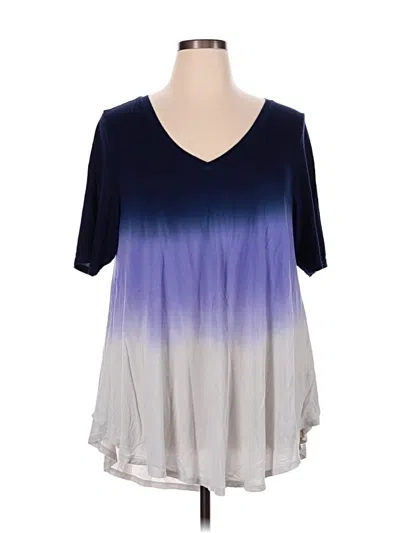 Pre-owned Lane Bryant Short Sleeve T-shirt In Blue