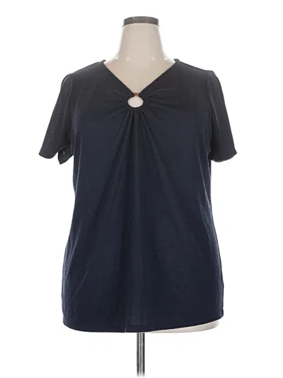 Pre-owned Lane Bryant Short Sleeve T-shirt In Blue