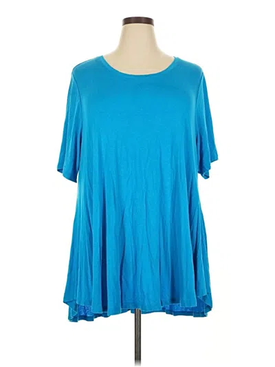 Pre-owned Lane Bryant Short Sleeve T-shirt In Blue
