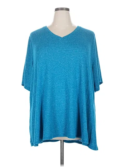 Pre-owned Lane Bryant Short Sleeve T-shirt In Blue