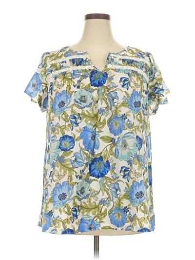 Pre-owned Lane Bryant Short Sleeve T-shirt In Blue
