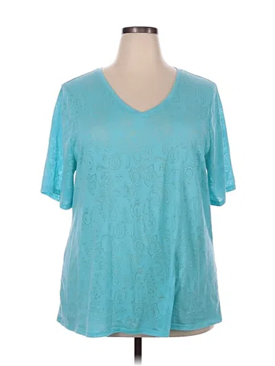 Pre-owned Lane Bryant Short Sleeve T-shirt In Blue