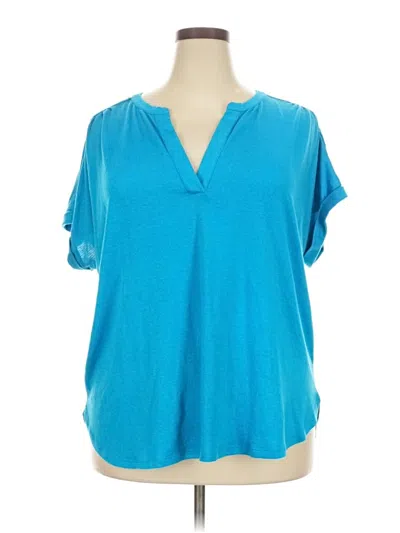 Pre-owned Lane Bryant Short Sleeve T-shirt In Blue