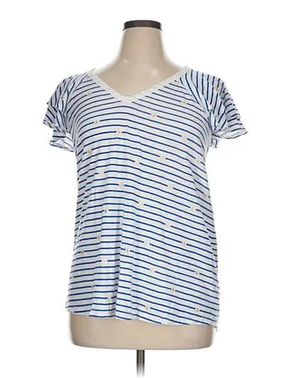 Pre-owned Lane Bryant Short Sleeve T-shirt In Blue