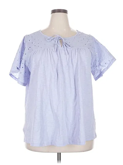 Pre-owned Lane Bryant Short Sleeve T-shirt In Blue