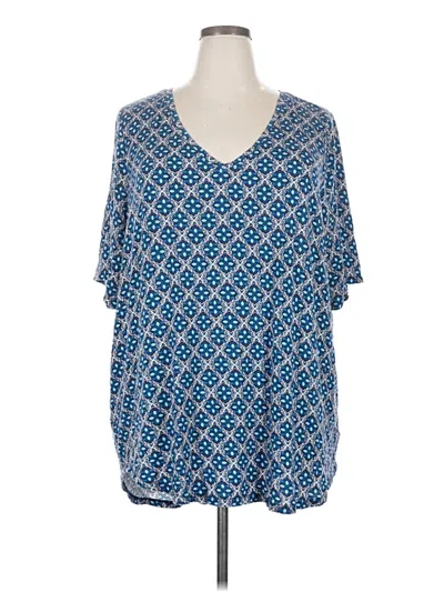 Pre-owned Lane Bryant Short Sleeve T-shirt In Blue