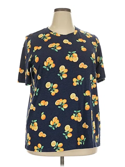 Pre-owned Lane Bryant Short Sleeve T-shirt In Blue